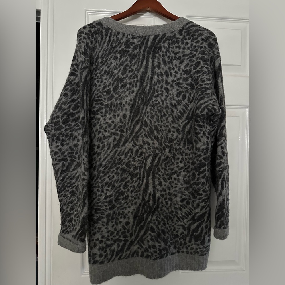 Women Gray Animal Print Sweater